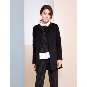 【特惠】 YCDW6-0011 简约弧线解构中长款大衣 【特惠】 YCDW6-0011 简约弧线解构中长款大衣